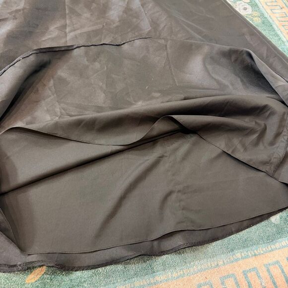 Alfred Sung Black Gown V-Neck Satin Twill A-Line Formal Maxi Dress Sleeveless 12 - Picture 12 of 13